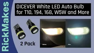 DICEVER White LED Auto Bulb for T10, 194, 168, W5W and More