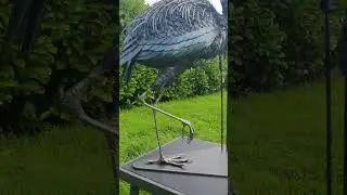 The Blue Heron. Hand formed, metal sculpture by Forged Nature.