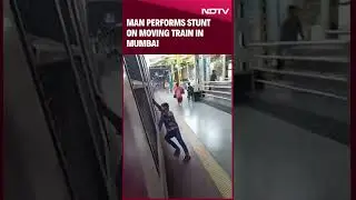 Man Performs Stunt While Boarding Local Train In Mumbai