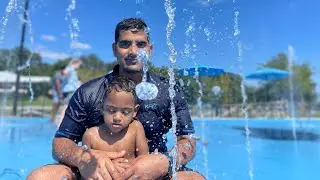 Splash Pad in summer days! Harrisburg Park, North Carolina, USA