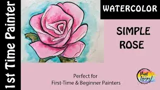 Easy watercolor for First-time - Rose🌹 step by step