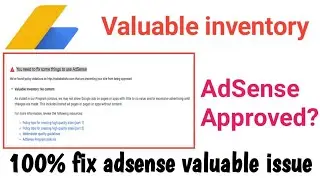100 % Solved | HOW TO FIX GOOGLE ADSENSE VALUABLE INVENTORY NO CONTENT ERROR 2020 | NO CONTENT ERROR
