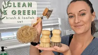 🧽 Ditch the Plastic! My Favorite Zero-Waste Dish Brush Set 🌿 | Honest Review + Demo