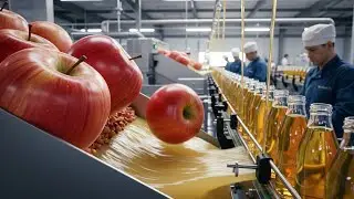 Inside an Apple Juice Processing Factory | From Fruit to Market