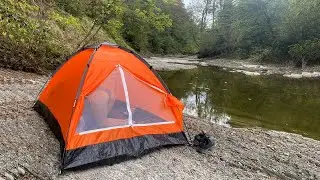 🔥 Beautiful girls solo camping in the rain, Enjoy delicious food and feel the nature in small tent