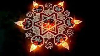 Karthigai deebam 5x3 simplestar velakku flowerkolam/easyrangoli designs/muggulu/gokulramya creatives