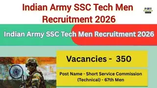 Indian Army SSC Tech Men Recruitment 2026