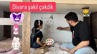 Uşaq otağına rəsm çizmek | Otağı bəzədik😍