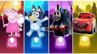 Peppa Pig 🆚 Bluey Bingo 🆚 Thomas the Train exe 🆚 Lightning McQueen. 🎶 Who Will Win? 🎯