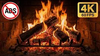 ❄️ Cozy Winter Fireplace 24/7 (No Ads) 4К 60fps | 🔥 Fireplace Crackling | Snowy Cabin Ambience
