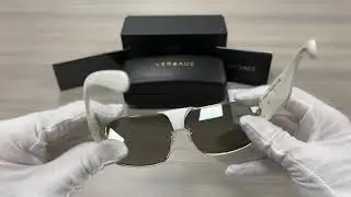 Versace Ve2207-Q-A 10026G Gold-White Sunglasses