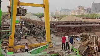 Casting of pier segment mix M50 SCC Concrete with boom placer for flyover