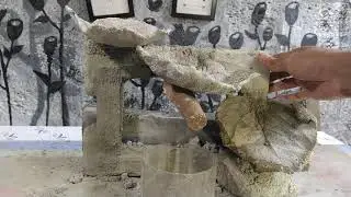 DIY amazing Plant Cement Water Fountain | DIY Awesome Waterfall Fountain