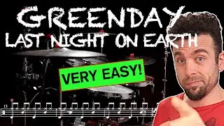 Greenday - Last Night On Earth - Drum cover - (with scrolling drum score)