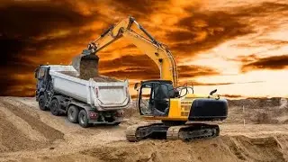 City construction work 🚧🏗|| TractorCartoon 3D Animation JCB with Damper Truck 🚚 Animation Video