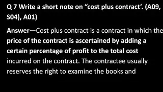 Cost plus contract #costmanagement #importantquestions #importanttips #punjabuniversity #bcom #exam