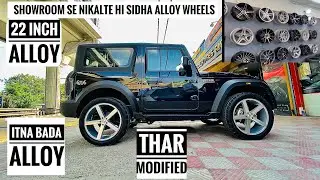 mahindra thar 2021with22 inch alloy wheels😱only 1 in delhi🥵thar modified🔥taking delivery of new thar