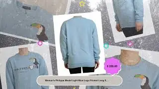 Woman&rsquo;s Philippe Model Light Blue Logo Printed Long Sleeves Sweater
