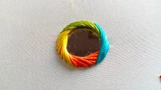 very easy and beautiful circle mirror work tutorial ll hand embroidery work ll