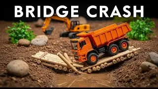Naughty Worm Saws The Bridge! 😱 Tractor Crash Funny Stop Motion
