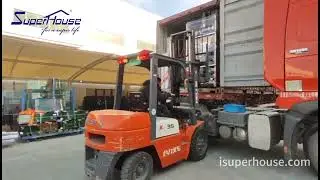 Container Unloading at Project Site  Safe Delivery of Aluminum Windows and Doors