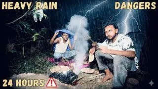  Heavy rain 🌧️ camping in forest 🌳 | आज तो बाल बाल बचे 😱 |#camping 