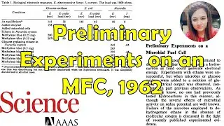 Preliminary Experiments on a Microbial Fuel Cell. Science 1962
