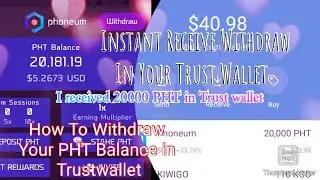 How To Withdraw | PHT | In Trust Wallet | Cloud Earning PHT | Sky Crypto