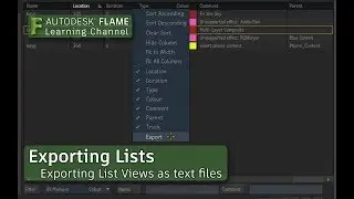 Export Lists - Flame 2018.2 Update