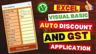 Excel VBA GST and Discount Automation Data Entry Project for Beginners | Pradip VedantSri
