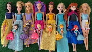 ASMR Most Popular Disney Princess Mattel Dolls   lots of colorful rainbow Dresses   unpacking toy