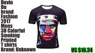 Mens 3D Colorful Smoking Printed t shirts_hofago.com