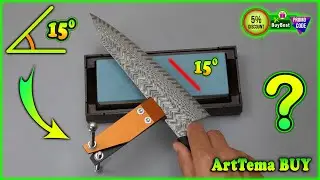 Precision Sharpening Art 📌 Damascus Chef Knife Honed to Razor Edge on Water Stone ▶︎ 15&deg; Angle Guid