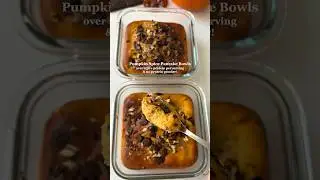 High-protein Pumpkin Spice Pancake Bowls😍 #mealprep #highprotein #healthyrecipes