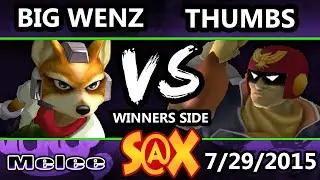 S@X - Big Wenz (Fox) Vs. ThumbsWayUp (Captain Falcon) SSBM Tournament - Smash Melee