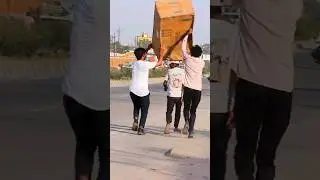 Funny box wrapping prank 🤣 #pranks #shorts #prankvideo