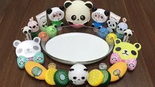 Special Series Panda Slime | Mixing Random Things Into Glossy Slime | Satisfying Videos