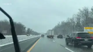 4K Snowy Highway Drive: I-87 South (Exit 24 to Exit 23) ❄️ Peaceful POV
