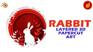 Make a Rabbit in Blender | Layered 3D Papercut Art | Blender Fast Tutorial