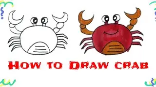 How To Draw Crab | Very Easy Kids Drawing | C for Crab | Sketch Pen Drawing And Coloring