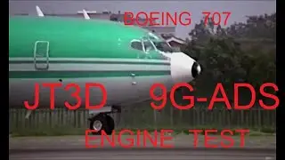 NOISY  JT3D engine test , Analinda Boeing 707  9G-ADS  Ostend