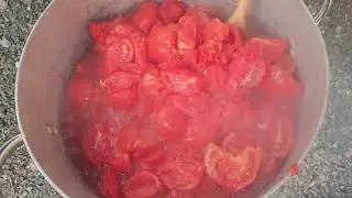 🍅🔥How to Make Tomato Sauce the Old fashioned Way | Outdoor Cooking