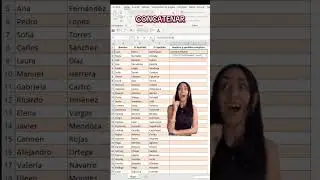 C&oacute;mo usar CONCATENAR en Excel para unir textos r&aacute;pido 💡 #Short #exceltips #excel #trucosdeexcel