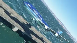 Slipped in a gust of wind//boeing 747 at San Francisco airport