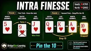 Bridge Game Learning (6) - Intra Finesse #cardsgame