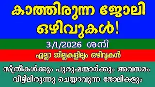 ഇന്ന് വന്ന ജോലി അവസരങ്ങൾ| KERALA JOB VACANCY| MALAYALAM JOB VACANCY| TODAY LATEST JOB VACANCY 😍