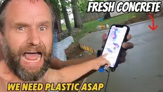 We got caught pouring Concrete in a THUNDER-STORM (w no plastic)
