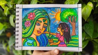 Best Earth Day Poster Drawing | Save Earth Save Environment drawing | World Earth Day Drawing Easy