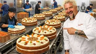 Inside the Carrot Cake Factory: Guy Fieri’s Classic American Dessert (Full Process)
