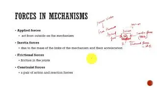 Dynamics of Machinery Lectures |Forces in Mechanism | Static Force and dynamic force analysis